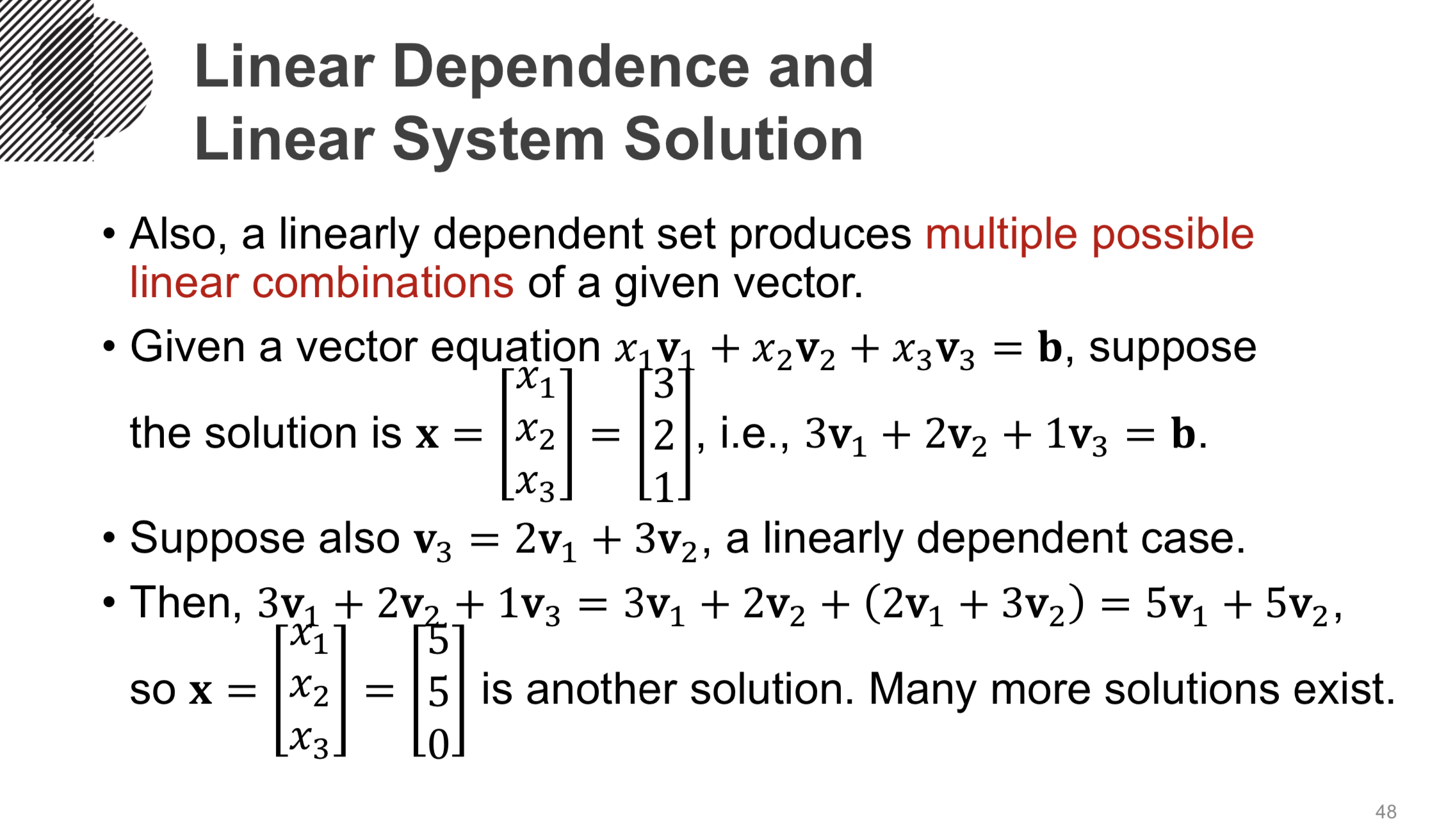 Linear dependent와 solution의 관계 - 01
