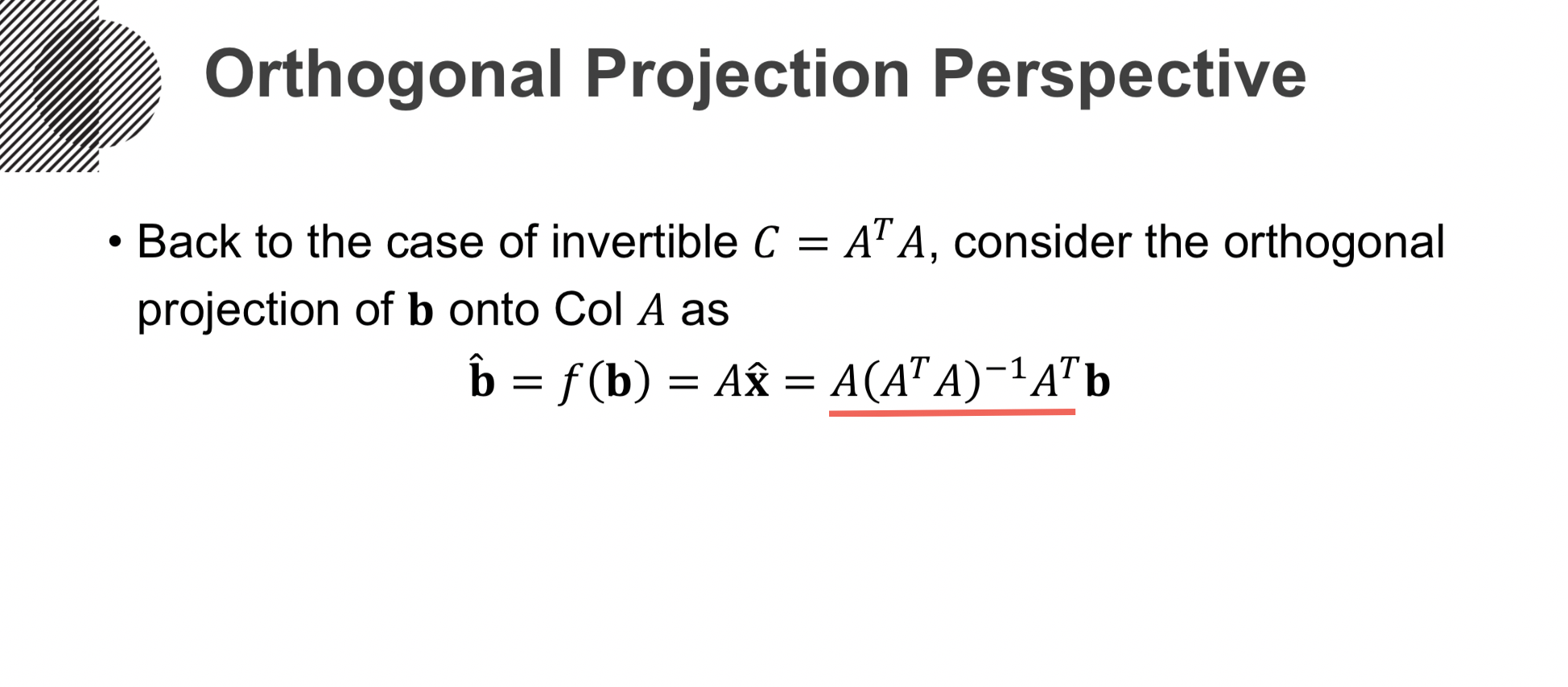 Orthogonal Projection Perspective