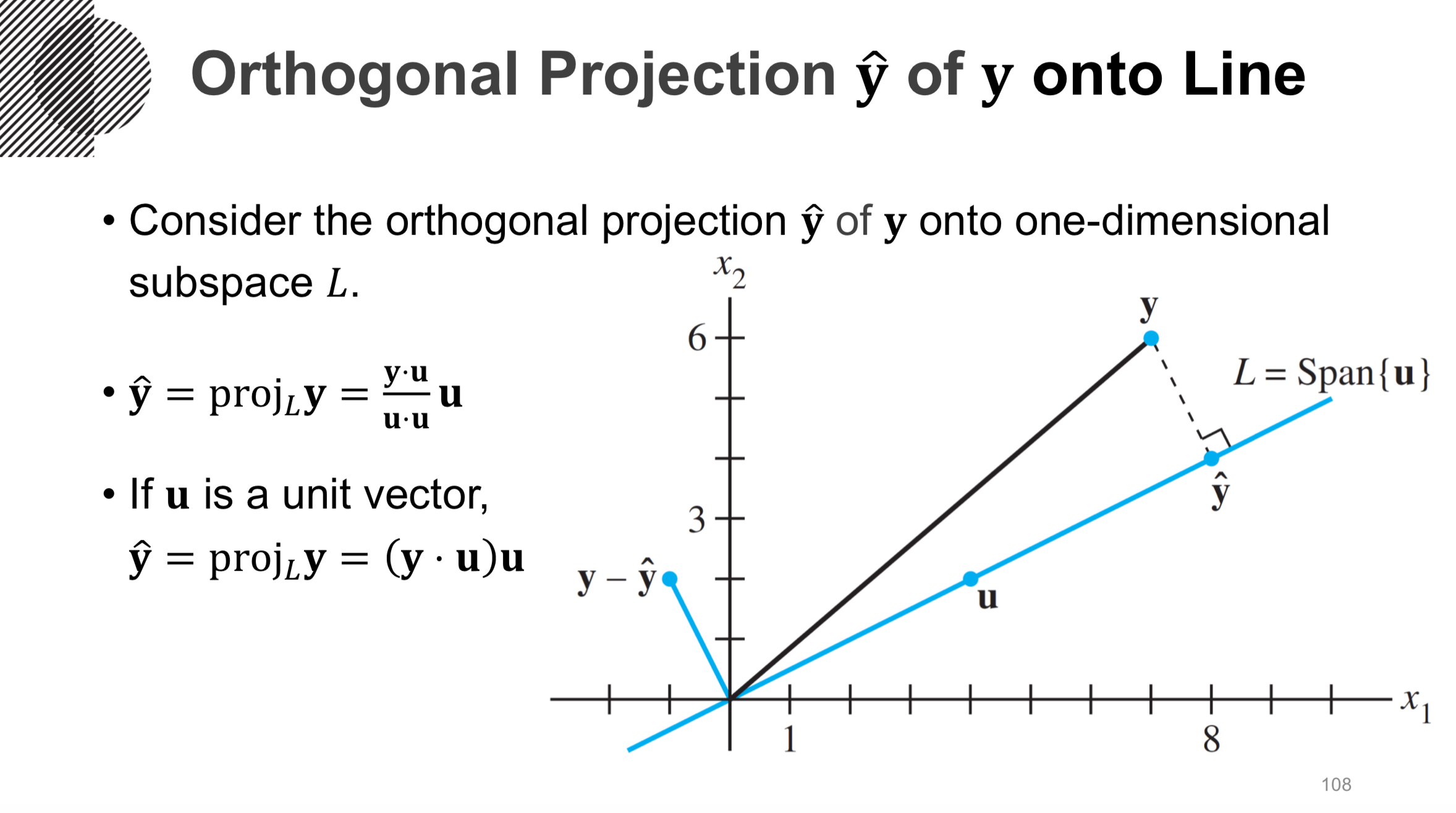 Orthogonal Projection y hat of y onto line