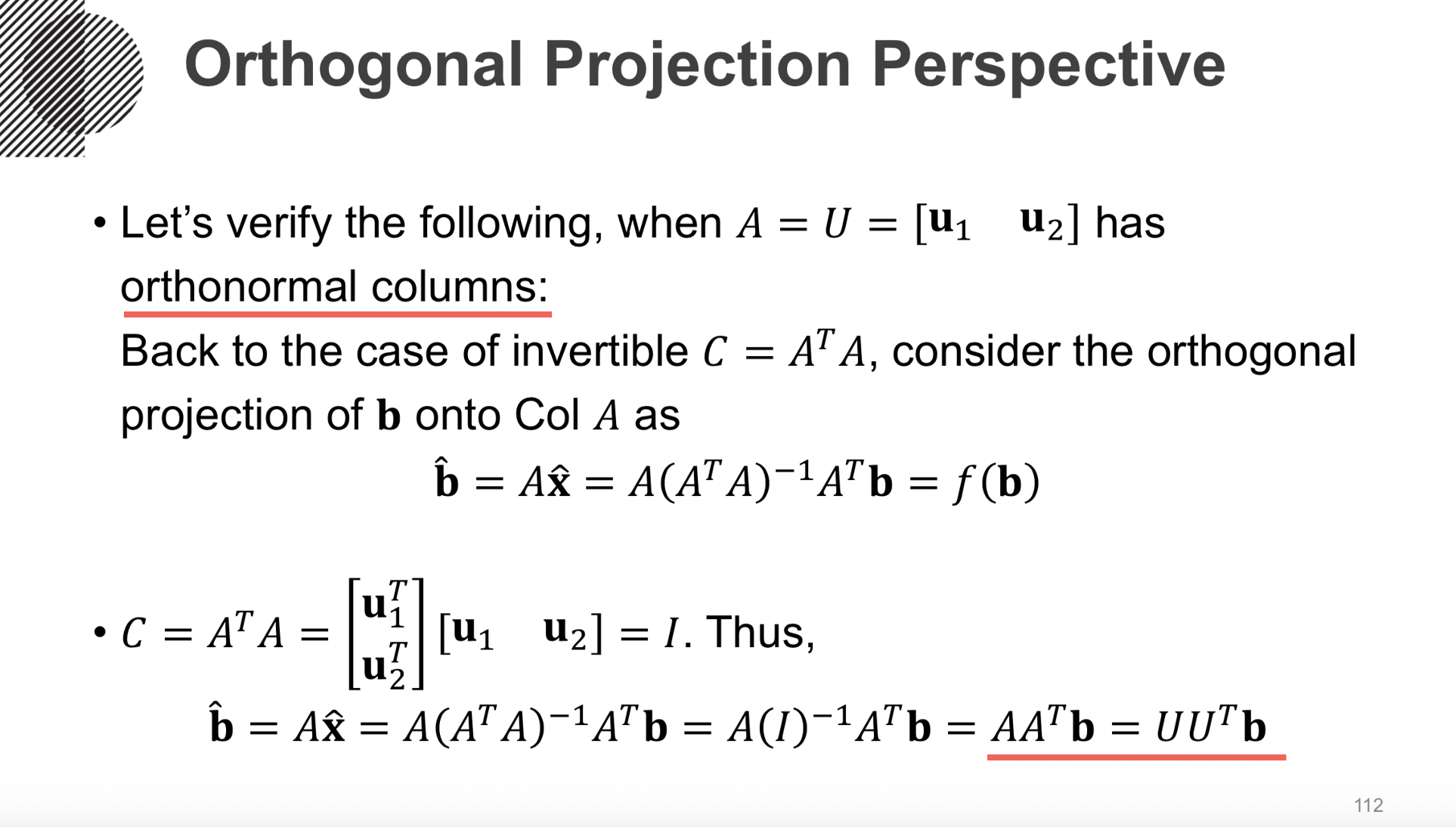 Orthogonal Projection Perspective